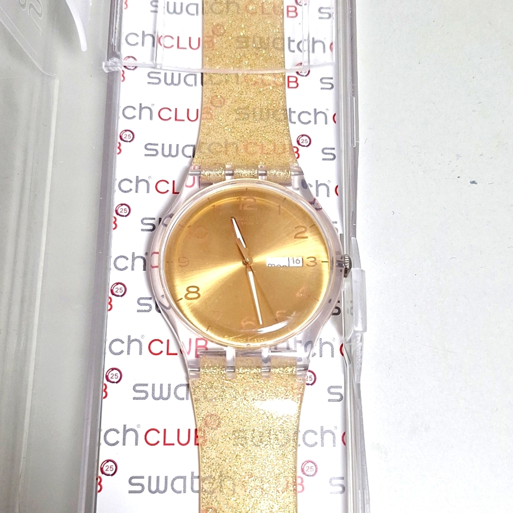 Swatch Watch Gold Sparkle with Date